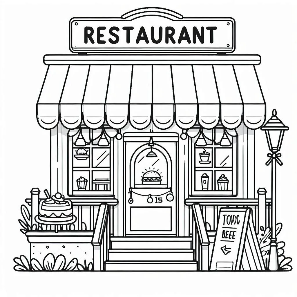 Restaurante Para Colorir 2