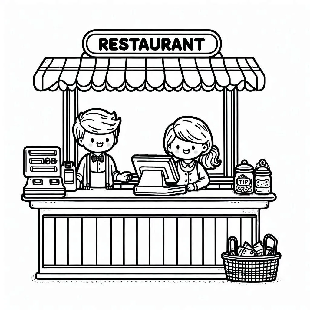 Restaurante Para Colorir 8