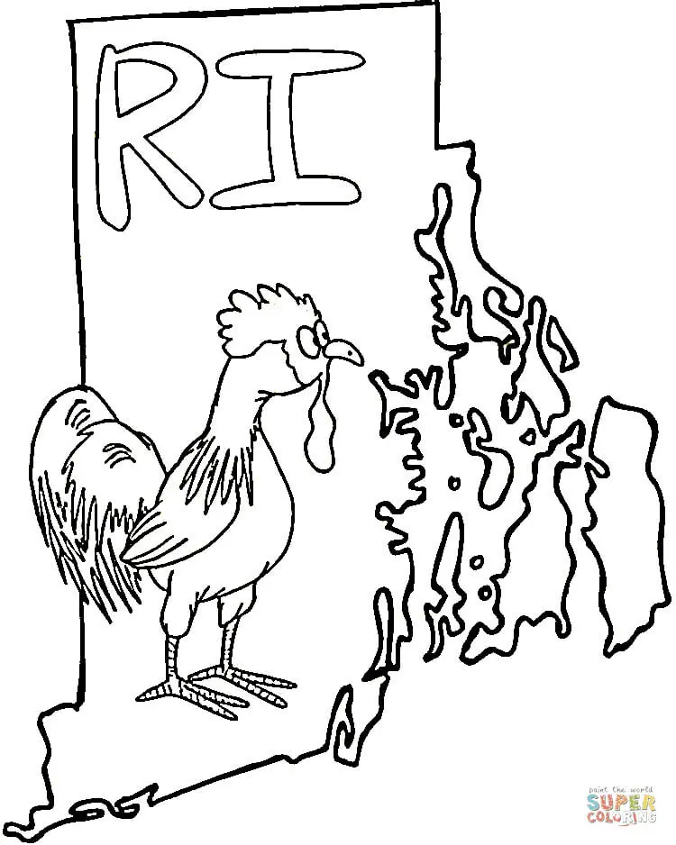 Desenhos de Rhode Island Para Colorir