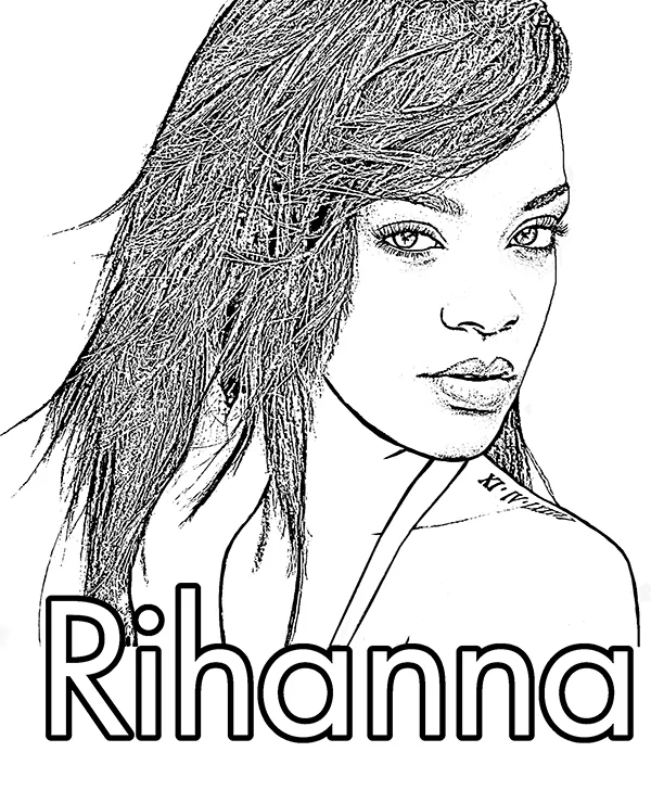 Rihanna Coloring pages 1