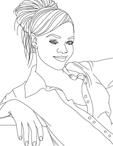 Rihanna Coloring pages 3