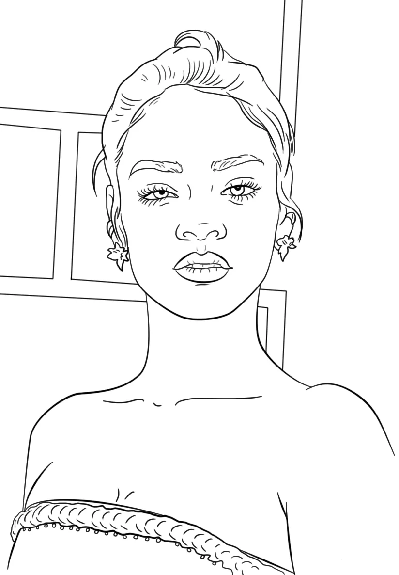 Rihanna Coloring pages 4