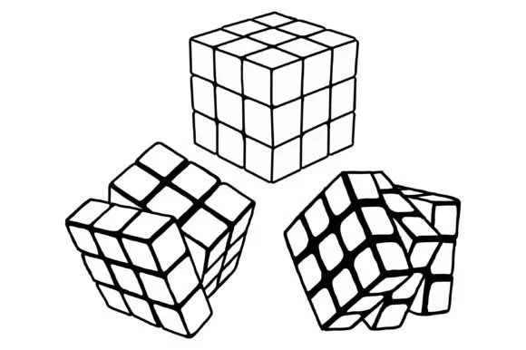 Desenhos de Rubiks Kubus Para Colorir 11