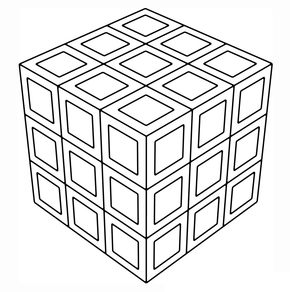 Desenhos de Rubiks Kubus Para Colorir 14