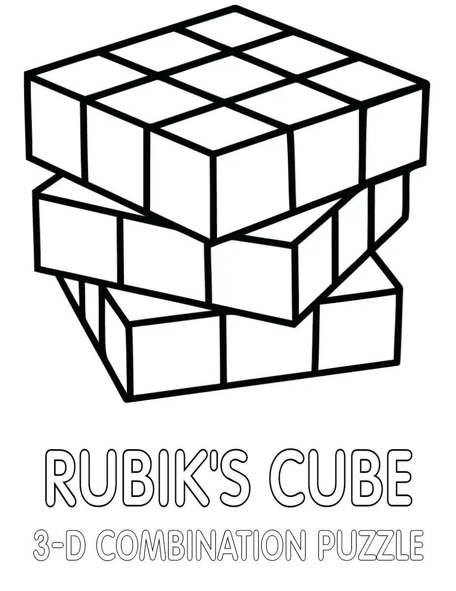 Desenhos de Rubiks Kubus Para Colorir 15