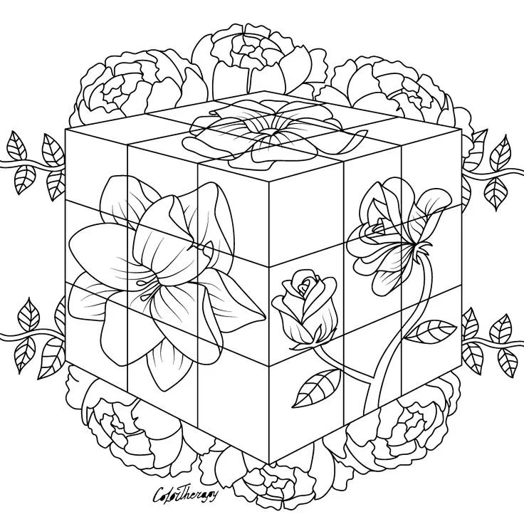 Desenhos de Rubiks Kubus Para Colorir 18