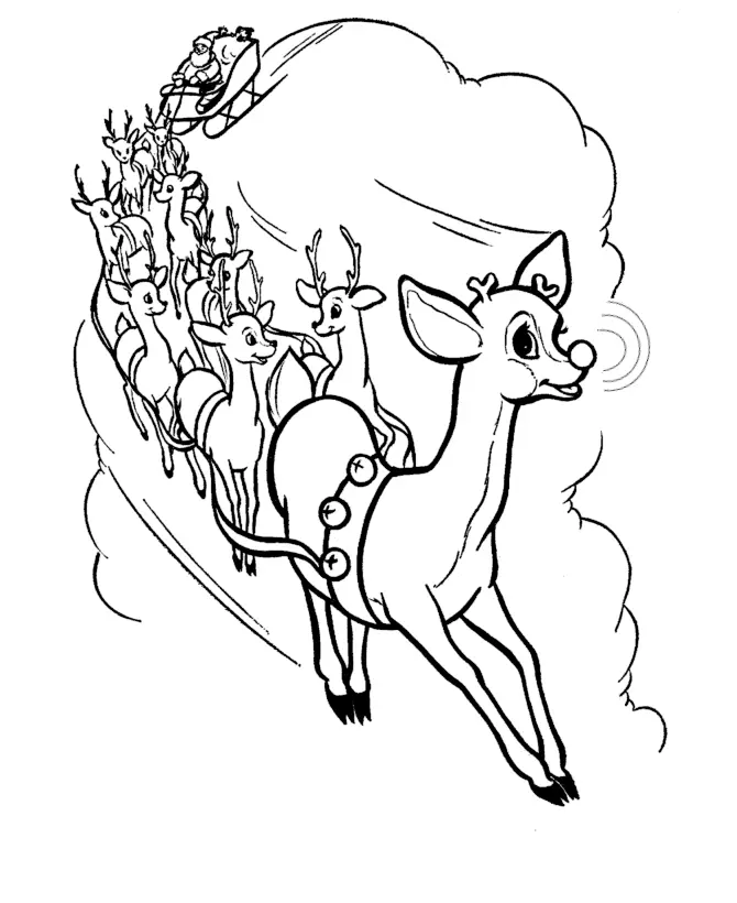 Rudolph the Red Nosed Reindeer Coloring Pages