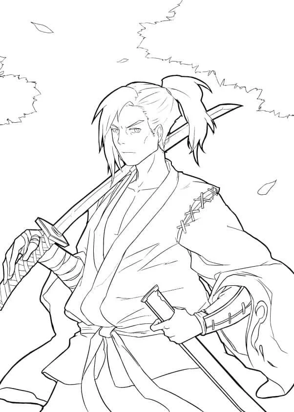 Samurai Para Colorear 64