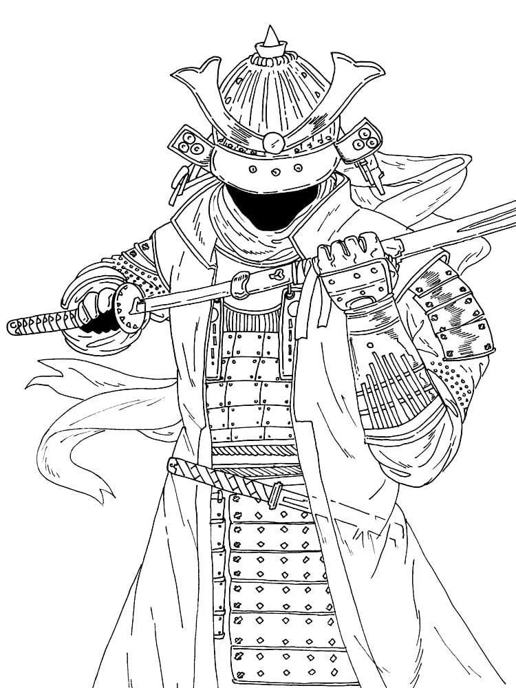 Desenhos de Samurai Para Colorir 99