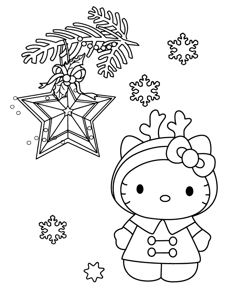 Natal da Sanrio Para Colorir 1