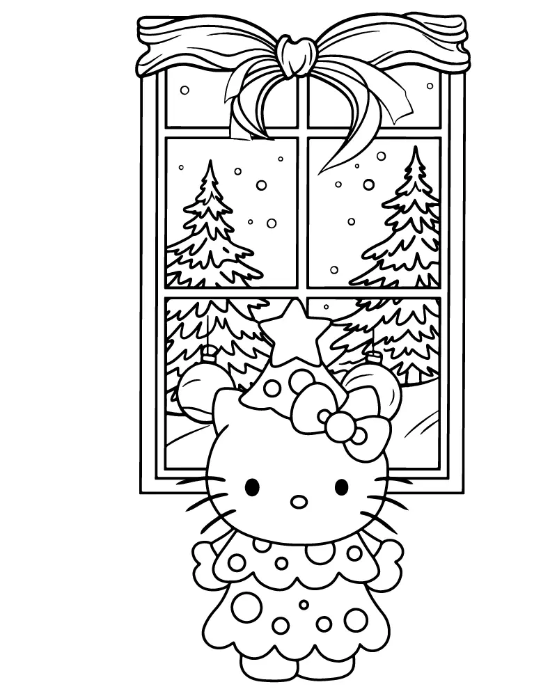 Natal da Sanrio Para Colorir 10