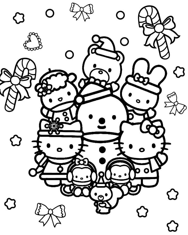 Natal da Sanrio Para Colorir 11