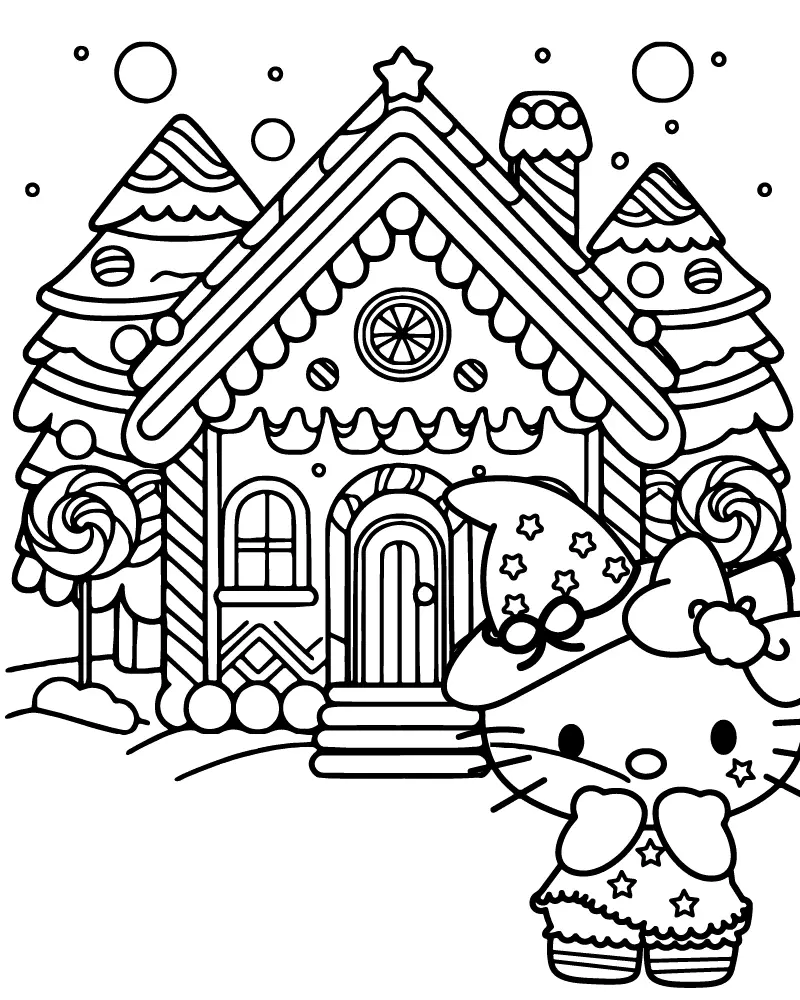 Natal da Sanrio Para Colorir 12