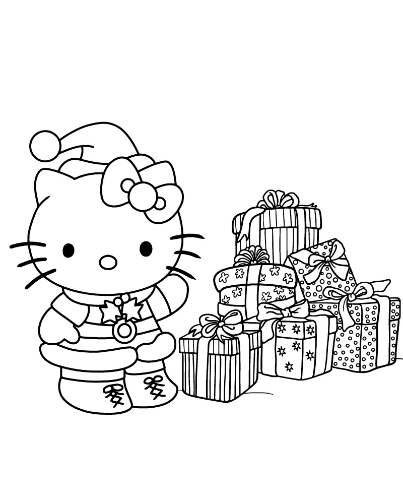 Natal da Sanrio Para Colorir 13