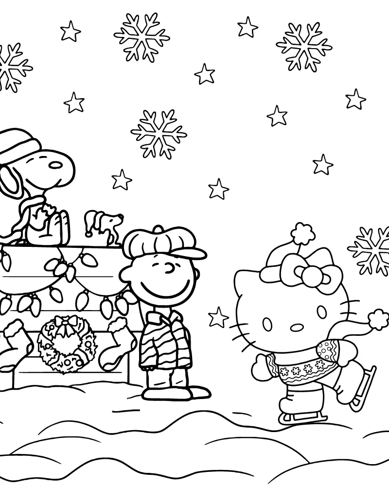 Natal da Sanrio Para Colorir 15