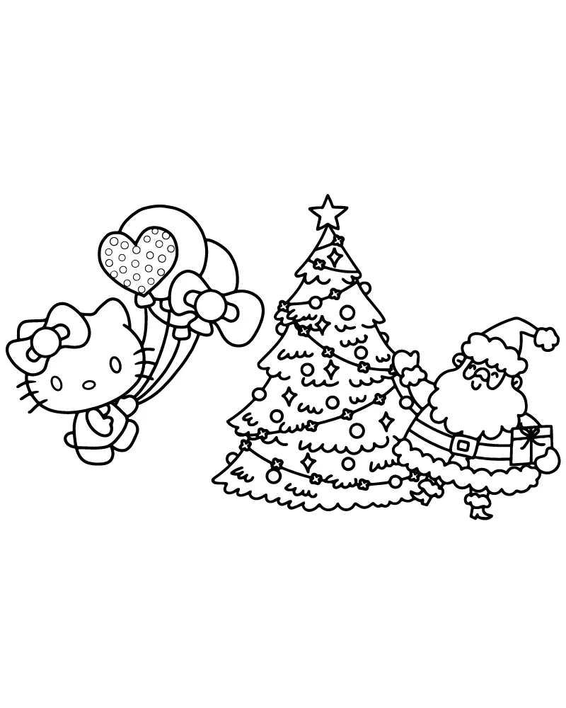 Natal da Sanrio Para Colorir 16