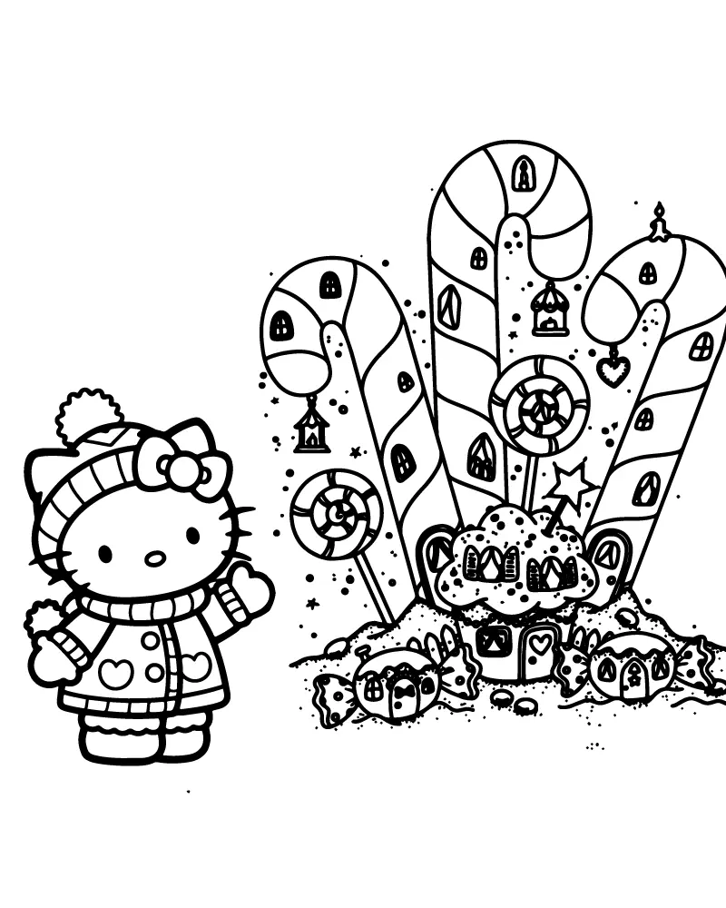 Natal da Sanrio Para Colorir 5