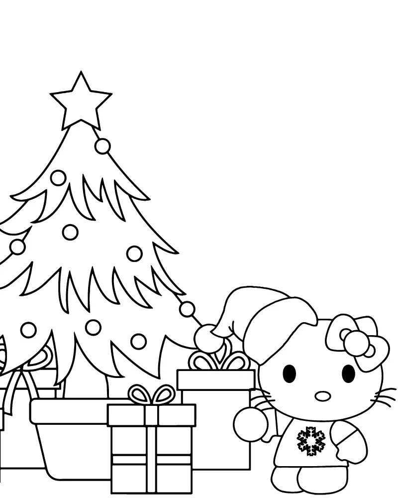 Natal da Sanrio Para Colorir 8