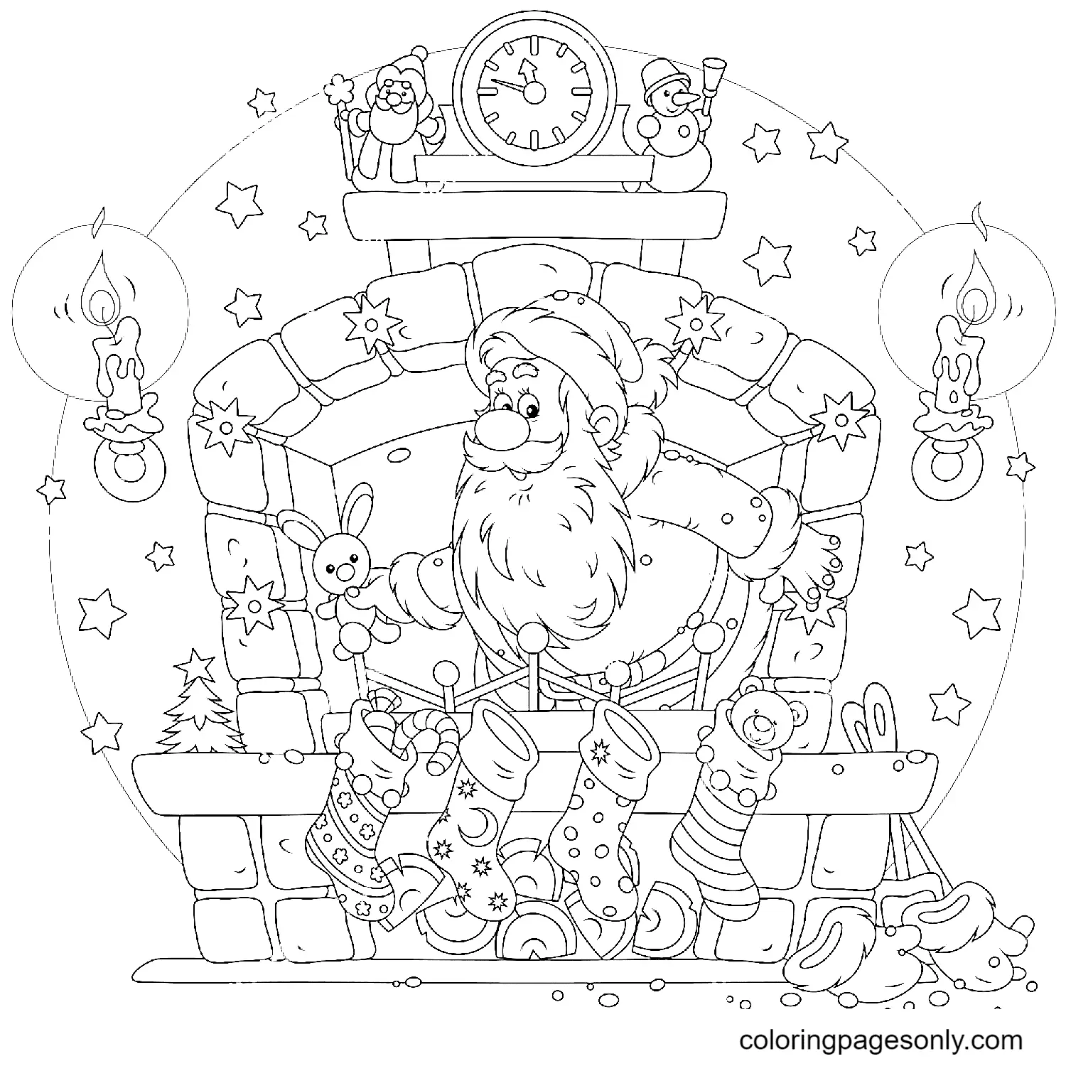 Papa Noel Para Colorear 127