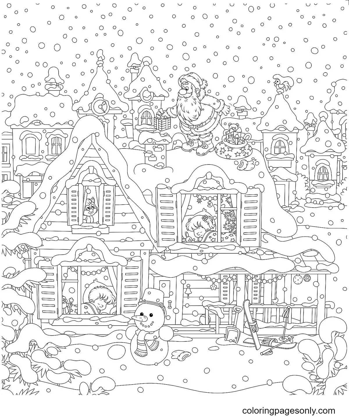 Desenhos de Santa Claus Para Colorir 137