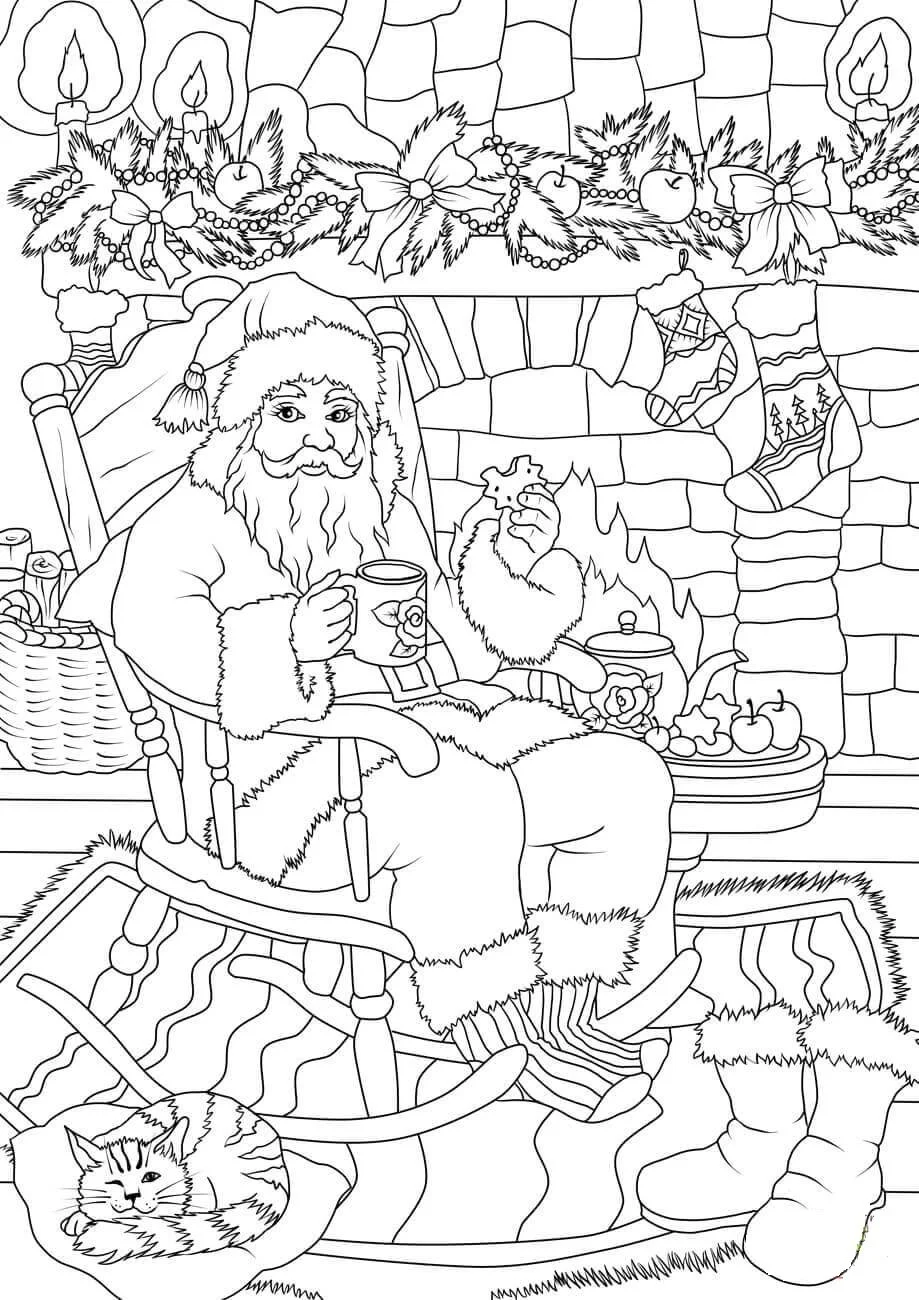 Papa Noel Para Colorear 56