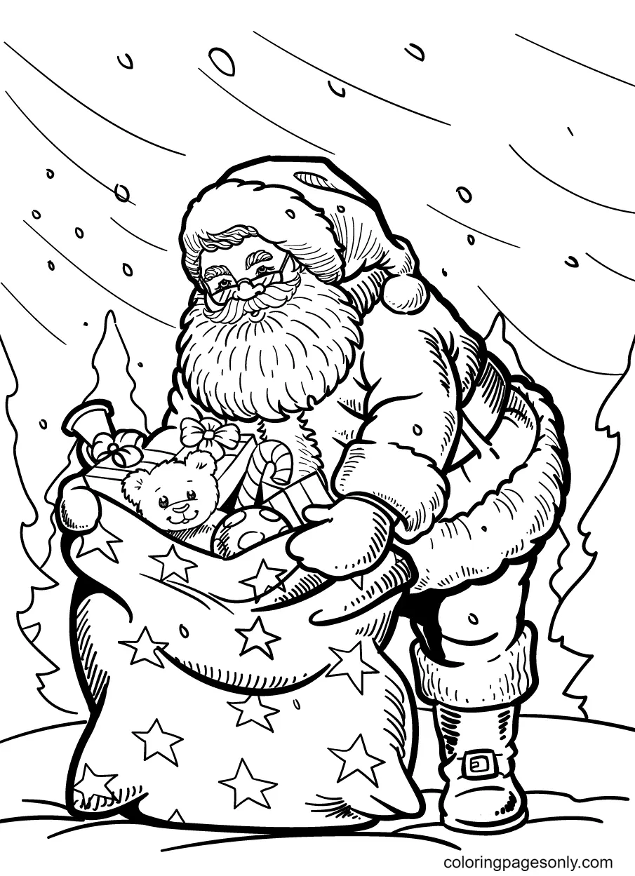 Papa Noel Para Colorear 77