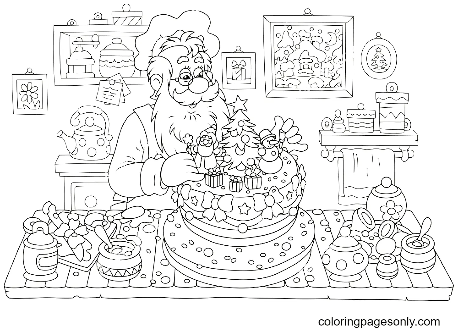 Papa Noel Para Colorear 98