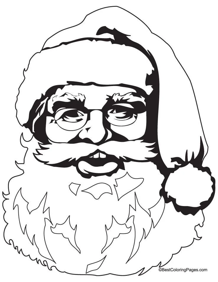 Desenhos de Rosto de Papai Noel Para Colorir