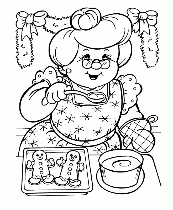 Santa Mrs Claus Coloring Pages