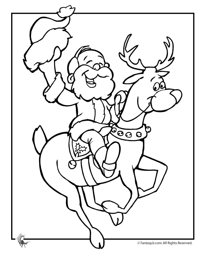 Santa Reindeer Coloring Pages 10