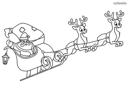 Santa Reindeer Coloring Pages 13