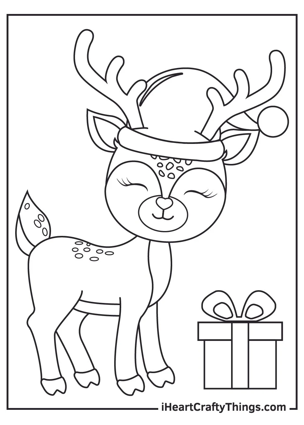 Santa Reindeer Coloring Pages 16