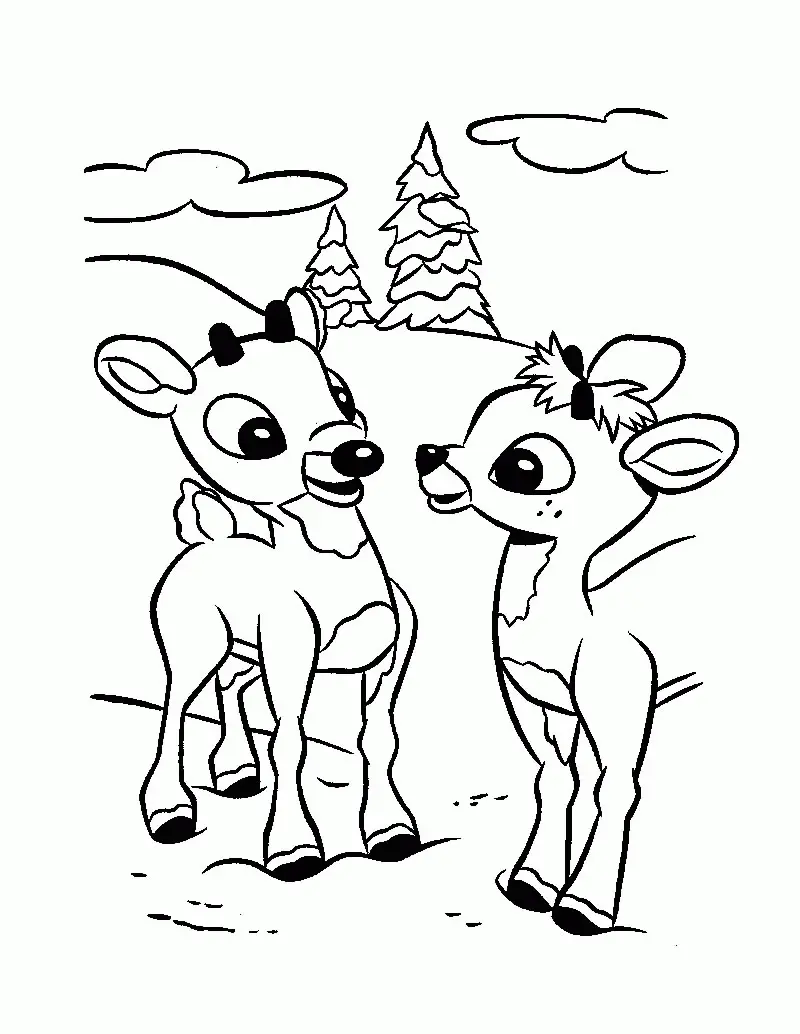 Santa Reindeer Coloring Pages 21