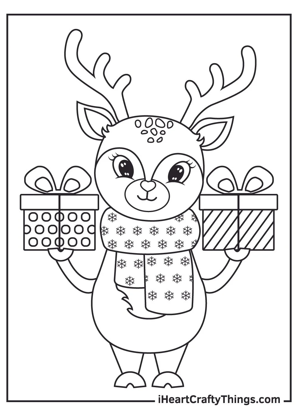 Desenhos de Renas Do Papai Noel Para Colorir 22