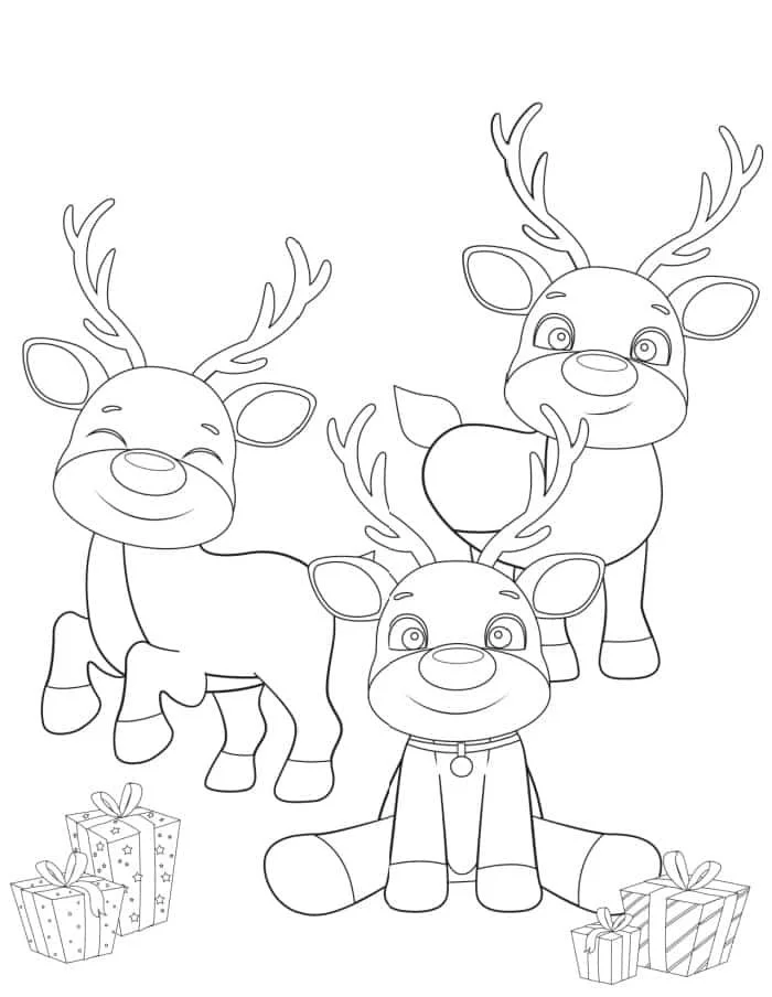 Desenhos de Renas Do Papai Noel Para Colorir 25