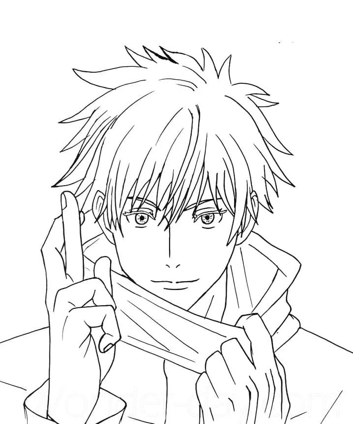 Satoru Gojo Coloring Pages 6