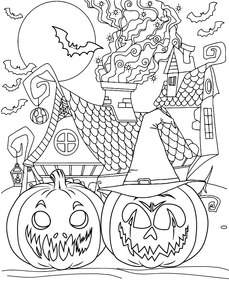 Halloween assustador Para Colorir 18