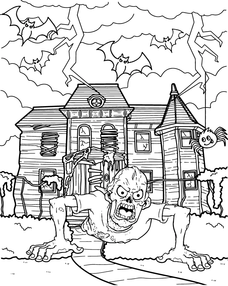 Halloween assustador Para Colorir 24