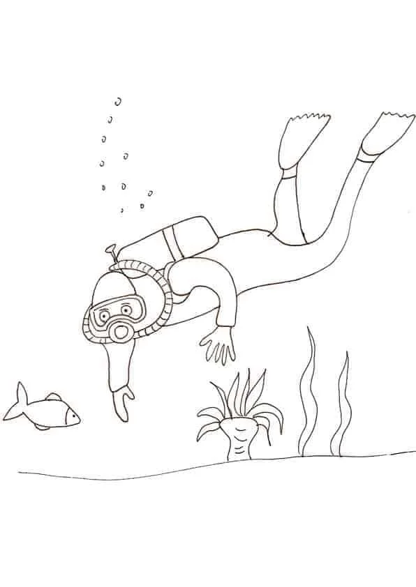 Scuba Diving Coloring Pages 49