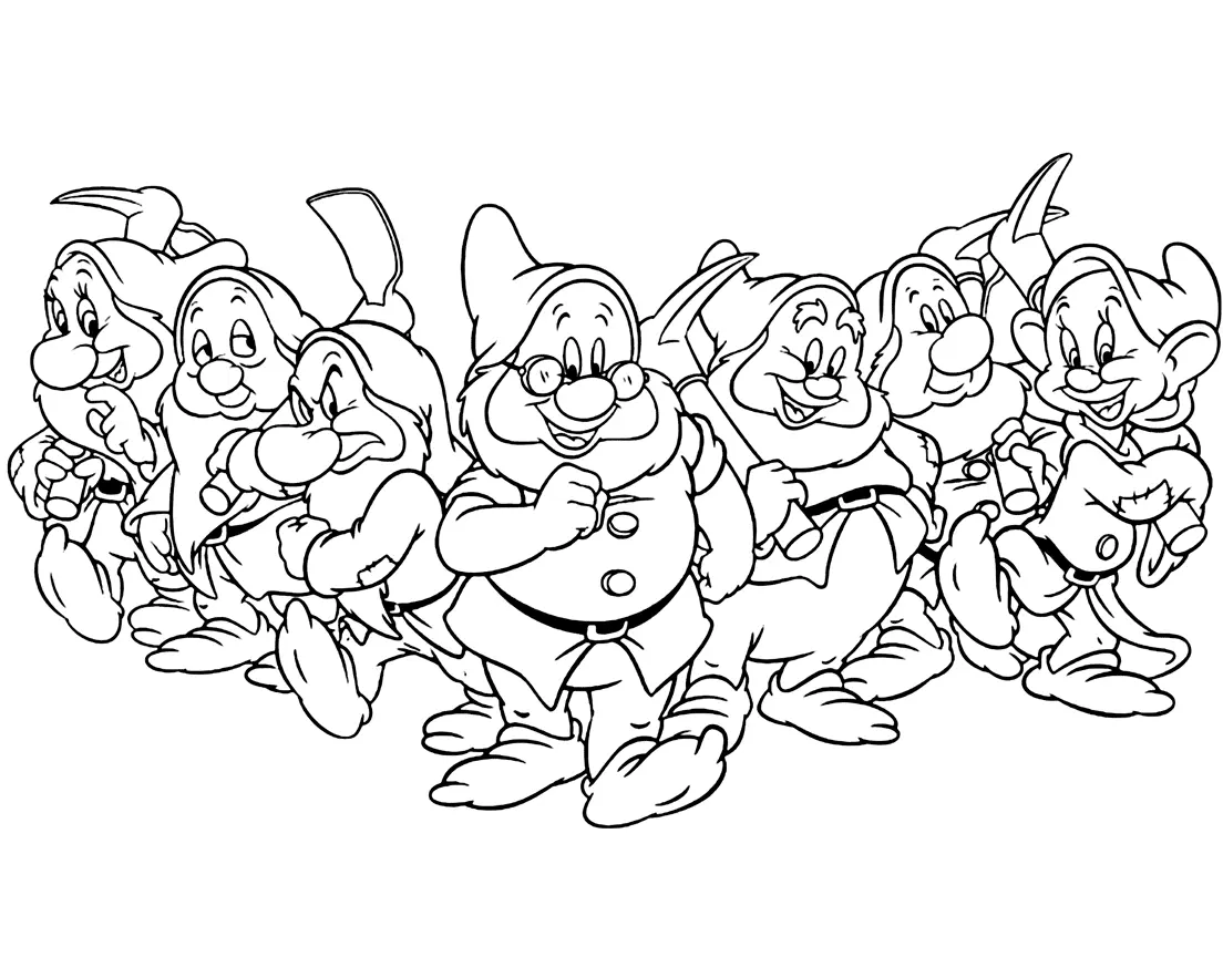 Seven Dwarfs Coloring Pages 3