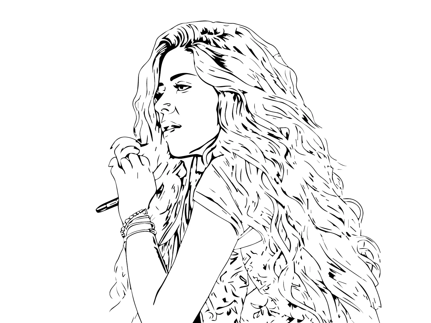 Desenhos de Shakira Para Colorir 2