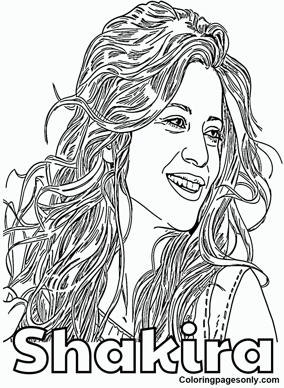 Desenhos de Shakira Para Colorir 3