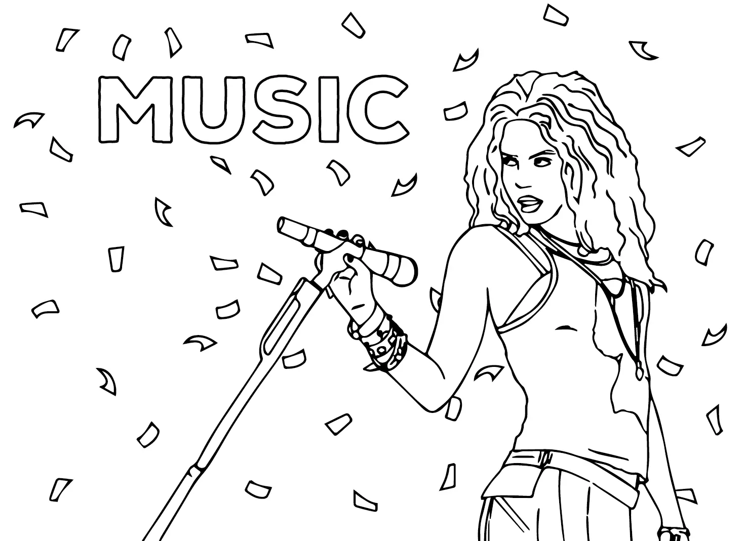 Desenhos de Shakira Para Colorir 8