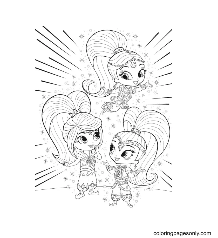 Desenhos de Shimmer e Shine Para Colorir 13