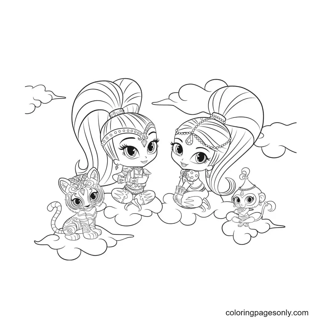 Desenhos de Shimmer e Shine Para Colorir 20