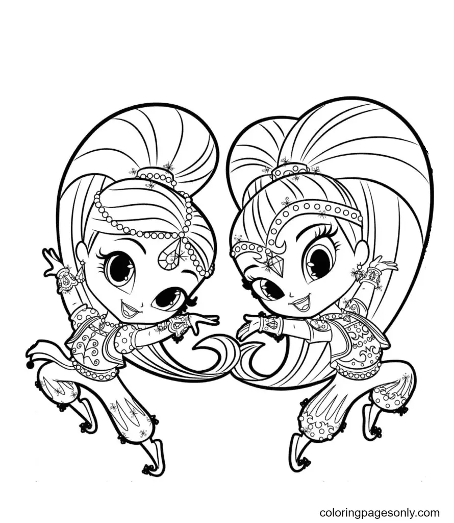 Desenhos de Shimmer e Shine Para Colorir 29