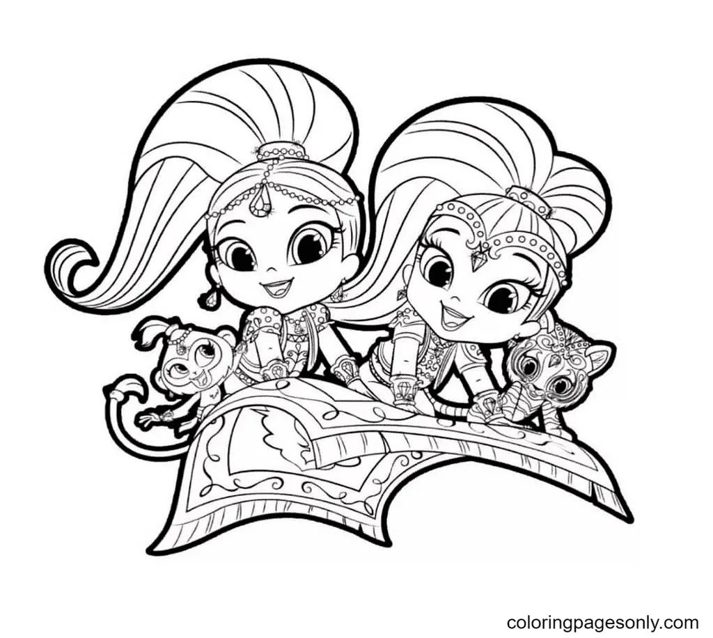 Desenhos de Shimmer e Shine Para Colorir 38