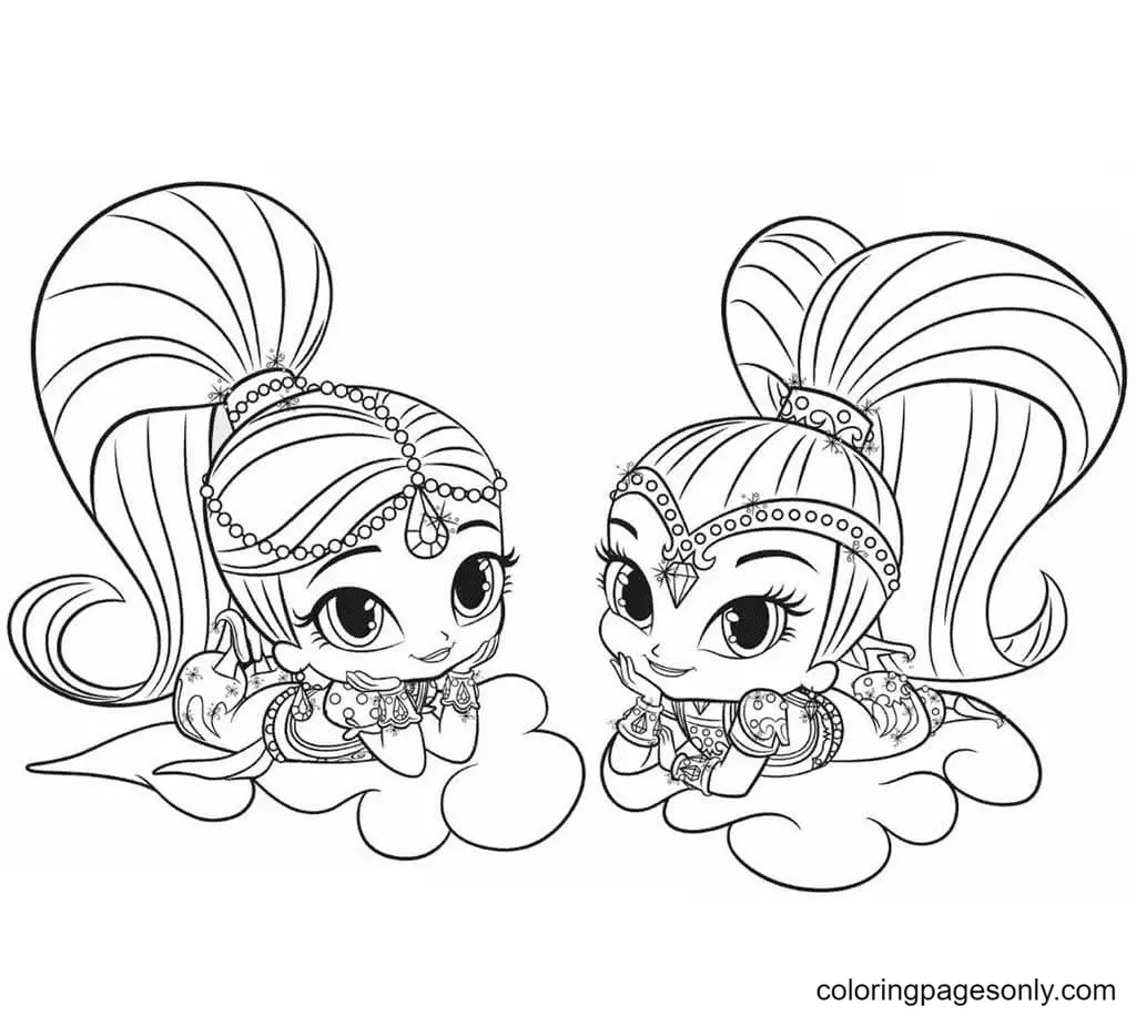 Desenhos de Shimmer e Shine Para Colorir 44