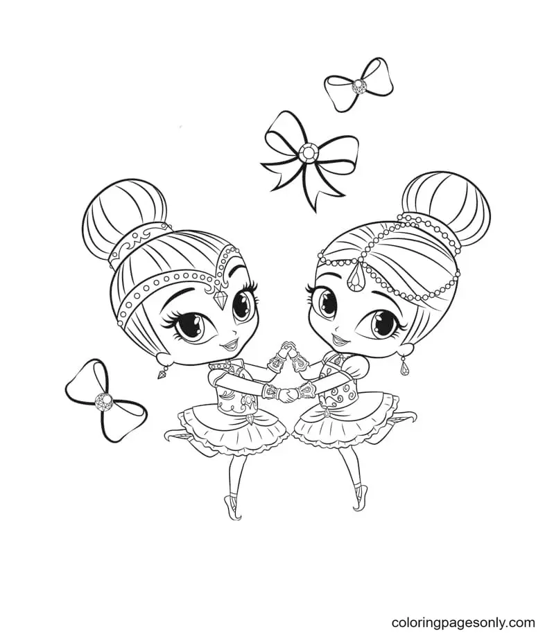 Desenhos de Shimmer e Shine Para Colorir 5