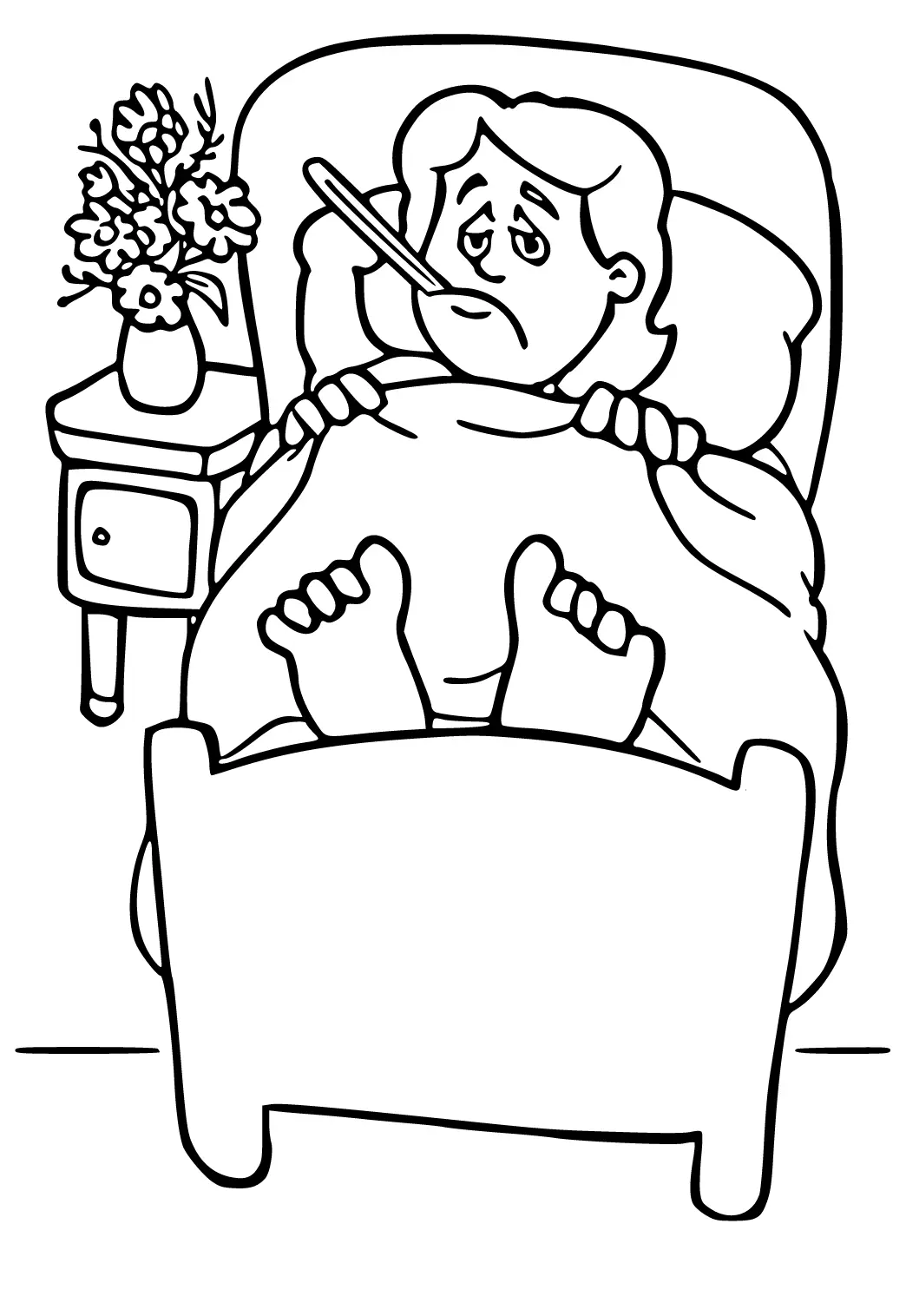 Sick In Bed Coloring Pages 16